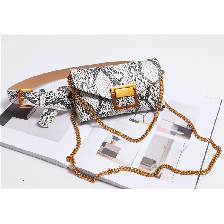 Túi đeo thắt lưng giả da rắn thời trang