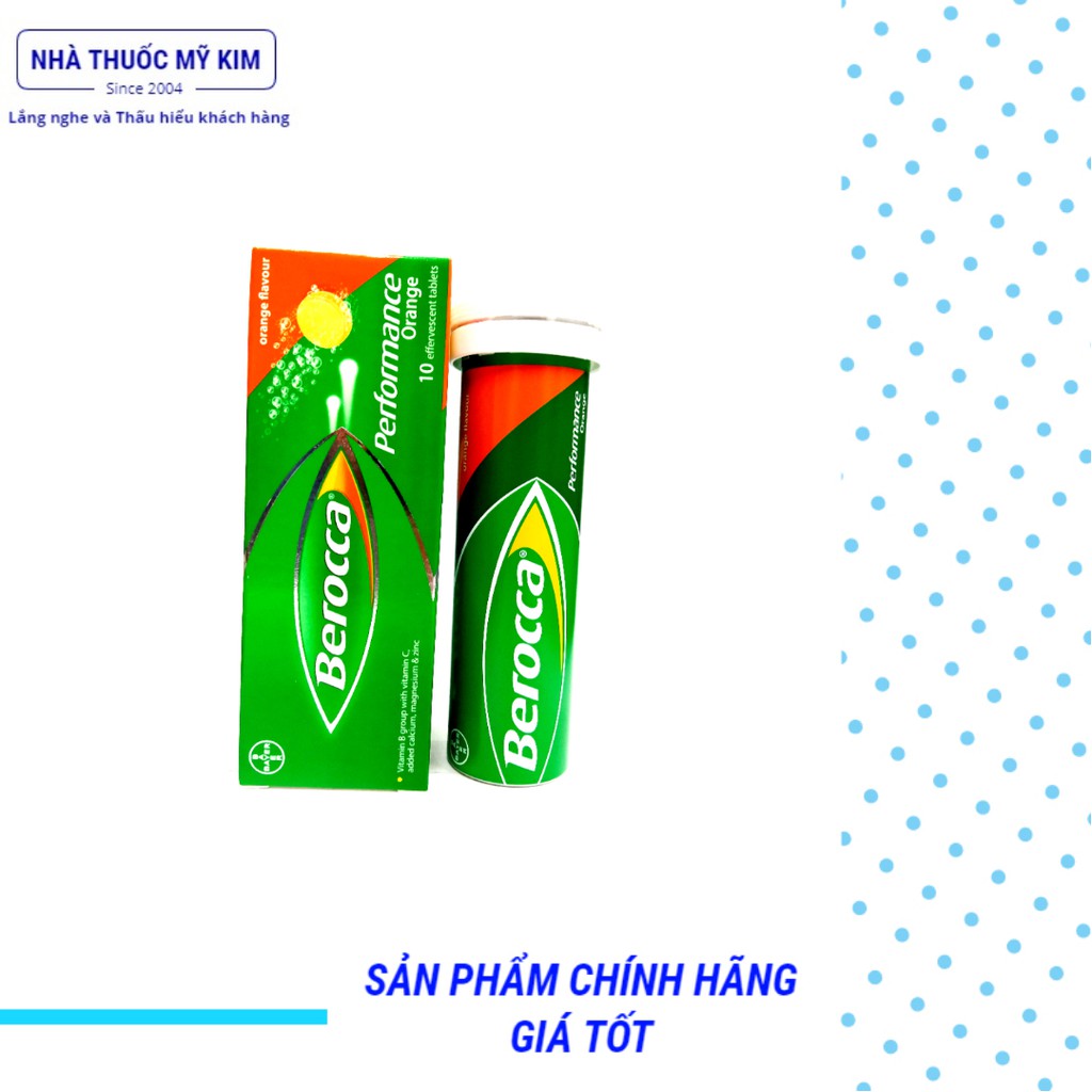 BEROCCA viên sủi bổ sung vitamin và khoáng chất vị cam (10 viên/tuýp)