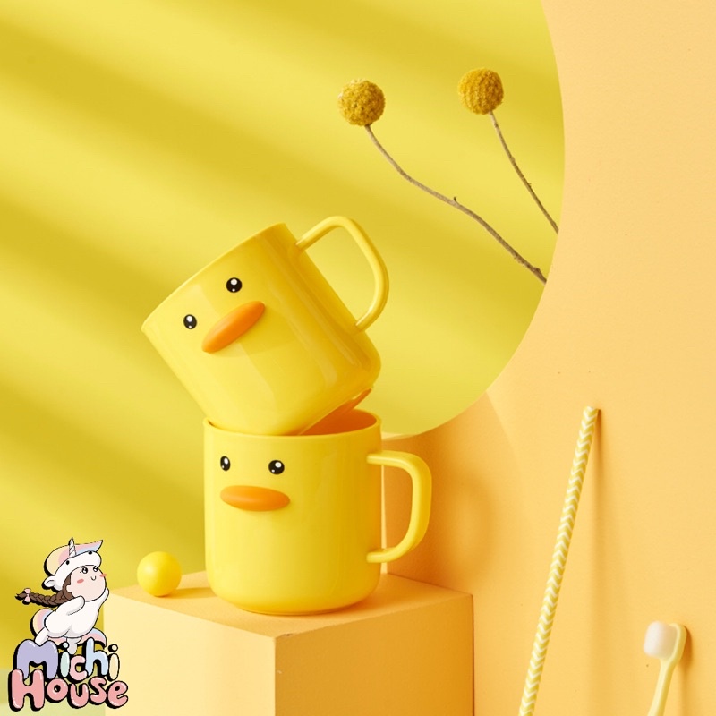 Cốc Nhựa Đánh Răng Hình Chú Vịt Vàng Dễ Thương Sáng Tạo