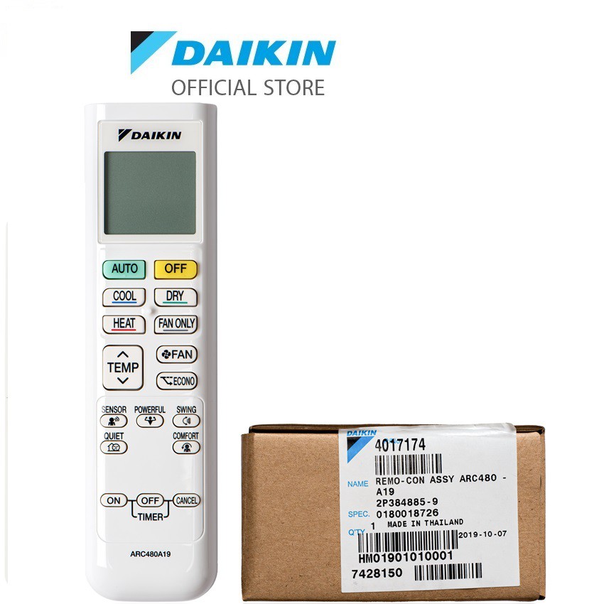 Remote ARC480A19 cho máy điều hòa Daikin FTHF25/35RAVMV, FTHF25/35/50/60/71RVMV, FTHM50/60/71HVMV.