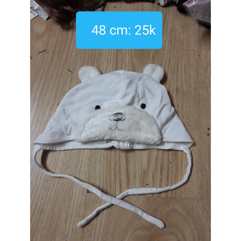 Nón gấu trắng cho bé 48cm ms14