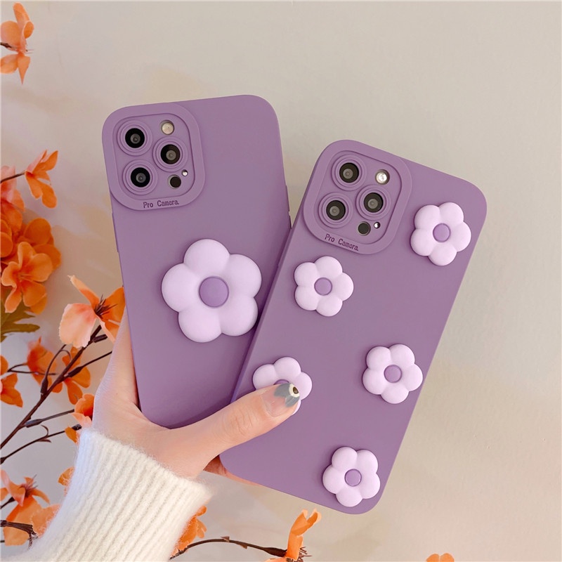 Ốp Điện Thoại TPU Mềm Họa Tiết Hoa 3D Thời Trang Cho IPhone 13 12 11 Pro Max X XS XR 8 7 Plus