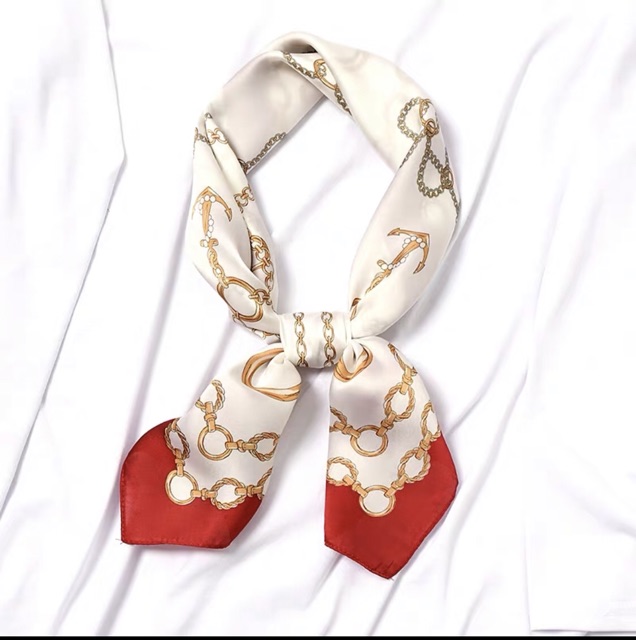 Khăn turban lụa vuông choàng cổ ( có thể quấn thành áo) size 70cm) - Maben