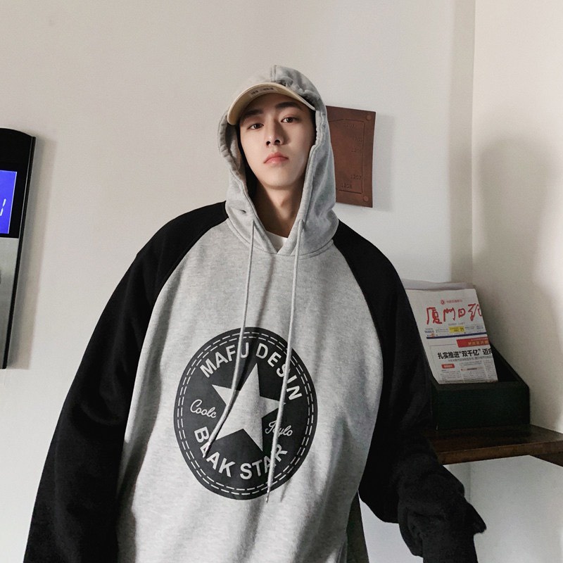 Áo Hoodie Tay Dài Ngôi Sao SuzaSport Phong Cách Hip Hop Đường Phố Nhật Bản Cho Nam Với 2 Màu