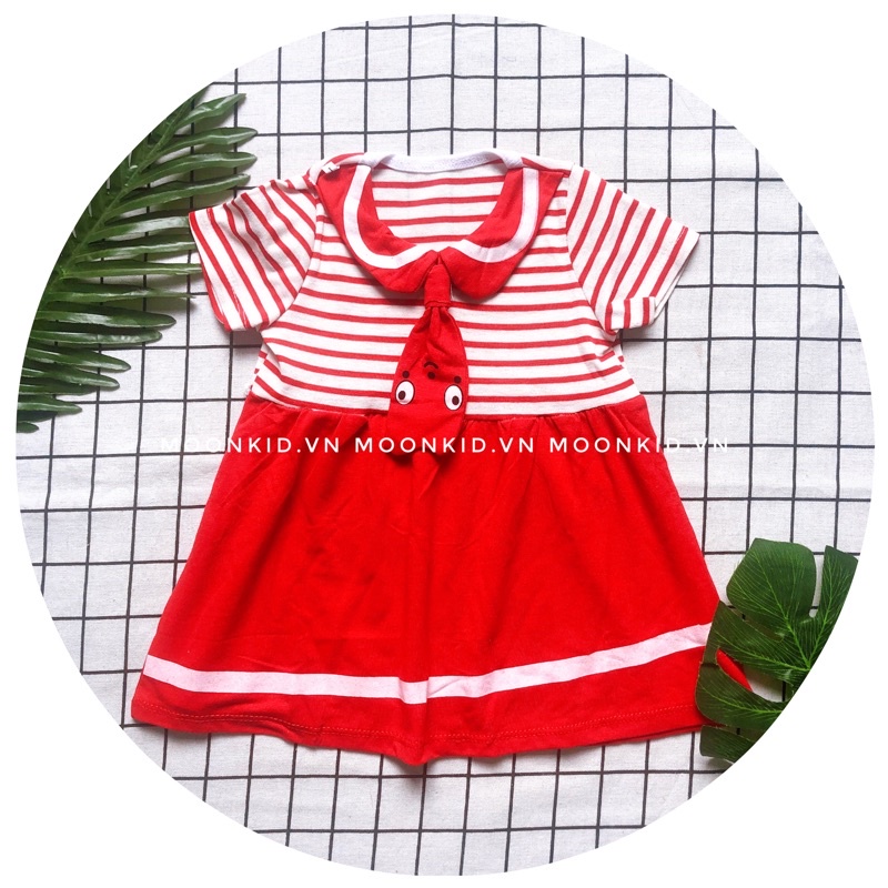 Váy, đầm bé gái thun mềm họa tiết con mắt đáng yêu 7-20kg