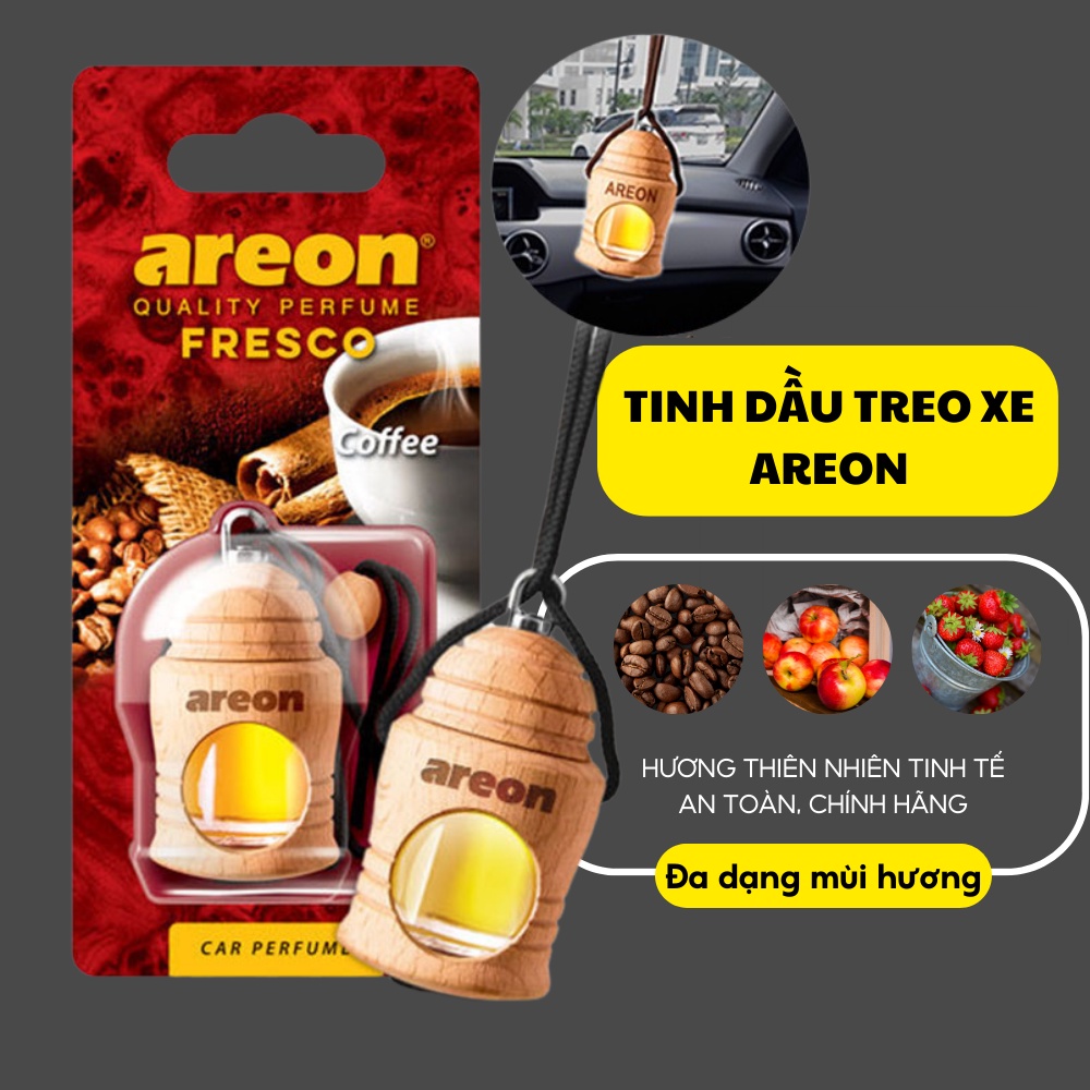 Tinh dầu treo xe ô tô Areon nhiều mùi hương khử mùi hôi, hương thơm tự nhiên, 100% an toàn sức khỏe, tiêu chuẩn châu Âu