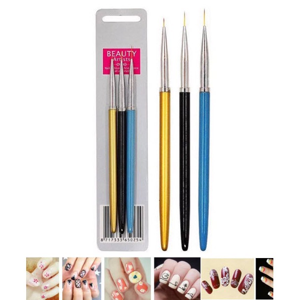 Bộ Bút Cọ Vẽ Nét Gel 3 cây Nail Art Brush Pen