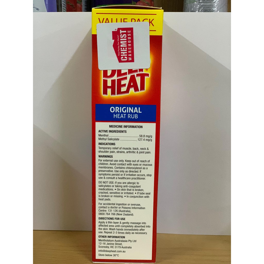 Dầu Xoa Bóp Mentholatum DEEP HEAT ORIGINAL HEAT RUB 200g