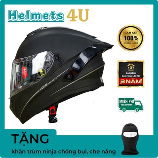 Mũ bảo hiểm fullface 2 kính YOHE 981 đen nhám lên đuôi gió Pista cực ngầu - Helmets 4U