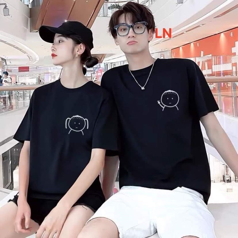 Áo đôi lô gô be trai gái LN12