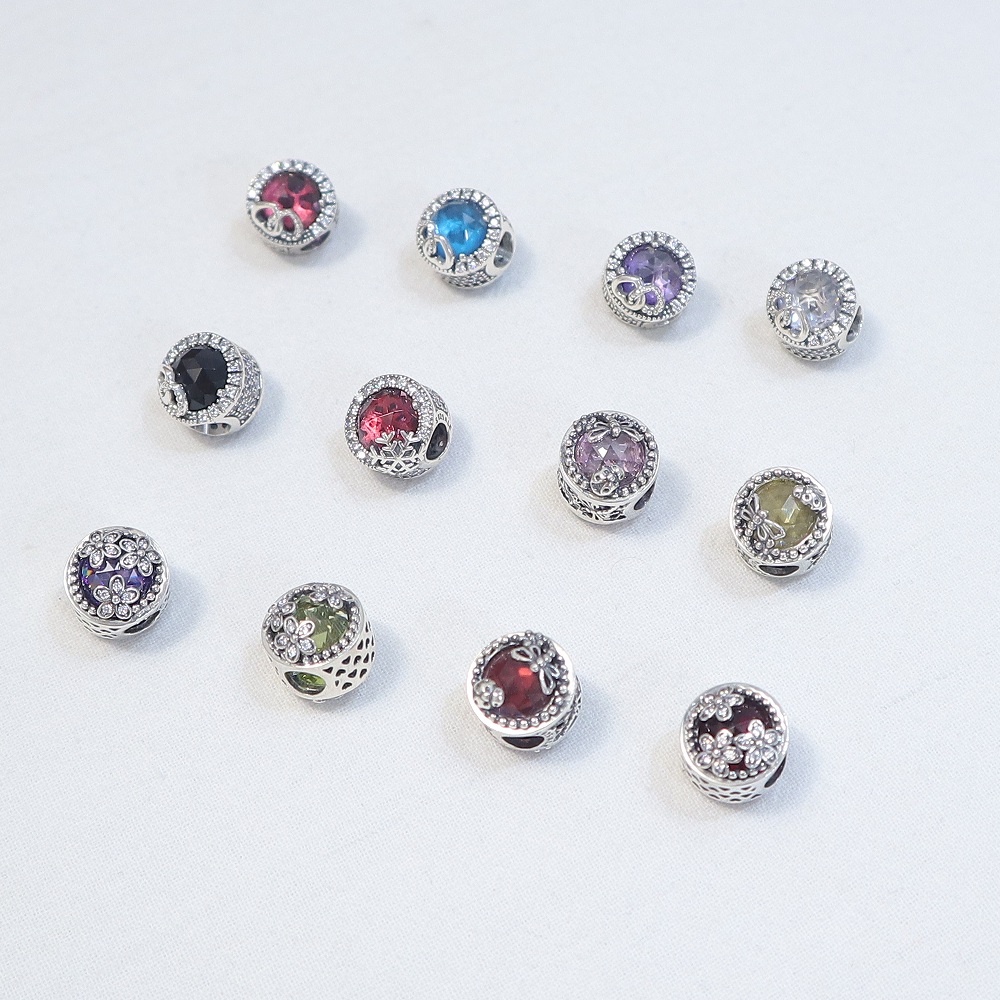 Charm Radiant Đá lồi mix vòng charm 5 màu cách điệu- bạc 925- Trang sức bạc Venus