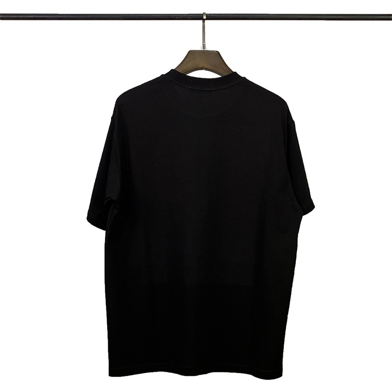 Áo Thun Cotton Ngắn Tay Cổ Tròn Thêu Họa Tiết Thời Trang Cho Nam Nữ