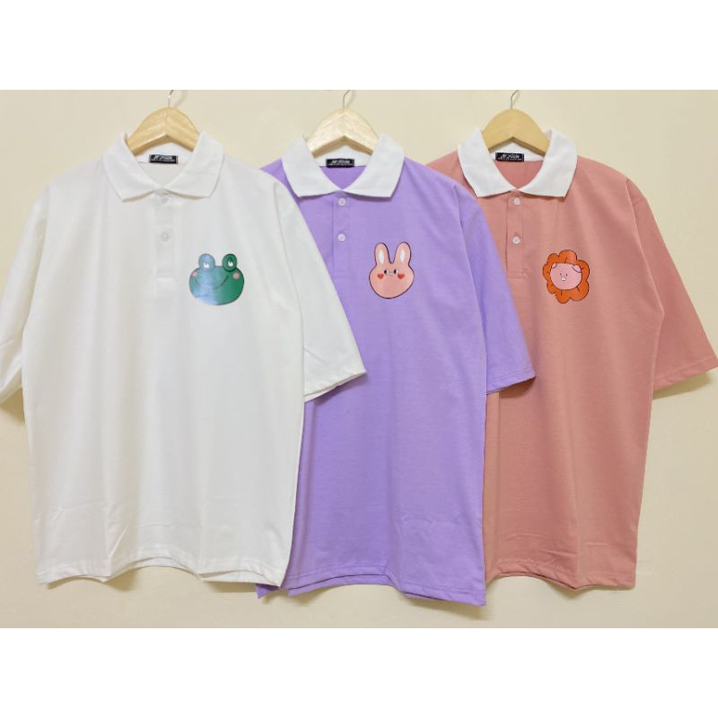 Áo Thun polo tay lỡ Unisex % Hình thật B'Teen