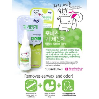 FORCANS GOOD EARS - Dung dịch vệ sinh tai chó mèo 100ml