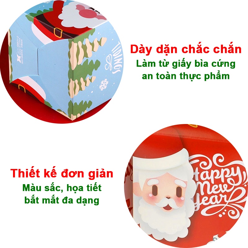 Hộp đựng quà Giáng sinh phong cách Hàn Quốc BBShine, Hộp quà Noel nhỏ xinh nhiều màu sắc tươi sáng – G004