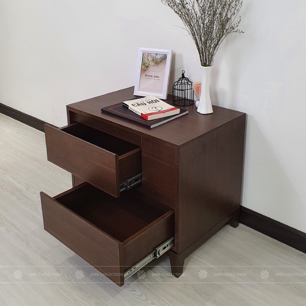 Tab đầu giường Dnudecor walnut gỗ mdf phủ melamine phong cách hiện đại indochine