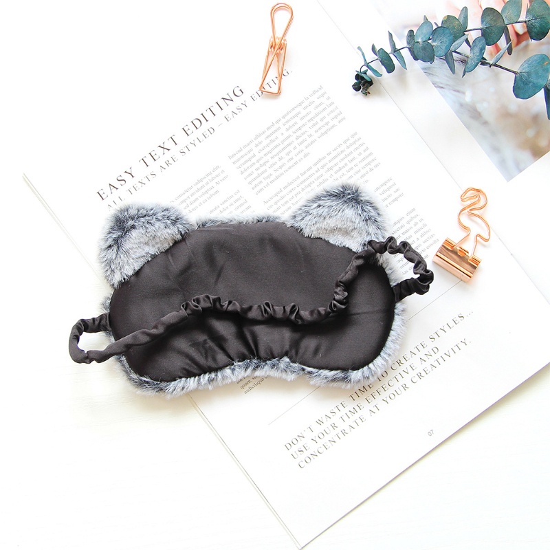 Bịt Mắt Hình Mèo 3D Bằng Lông Nhung Dễ Thương Vui Nhộn