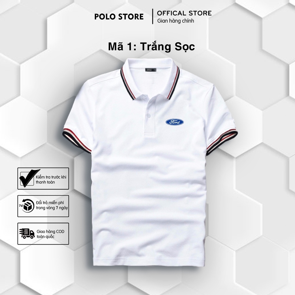 |LOGO THÊU| Áo thun Polo Ford Cao Cấp - Polo có cổ Logo Hãng Xe Ô tô nhiều màu Sang Trọng
