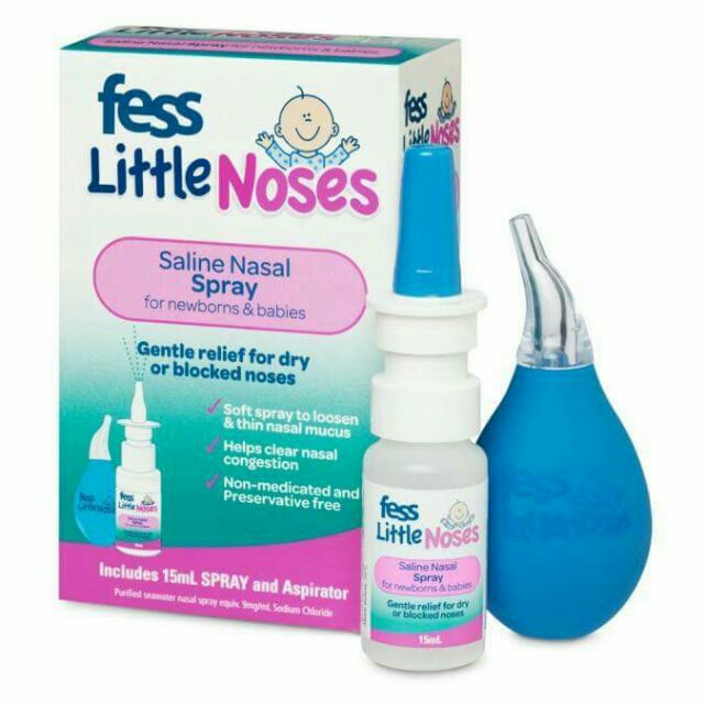 Xịt mũi trị ngạt, giảm khô niêm mạc mũi Fess Little Noses
