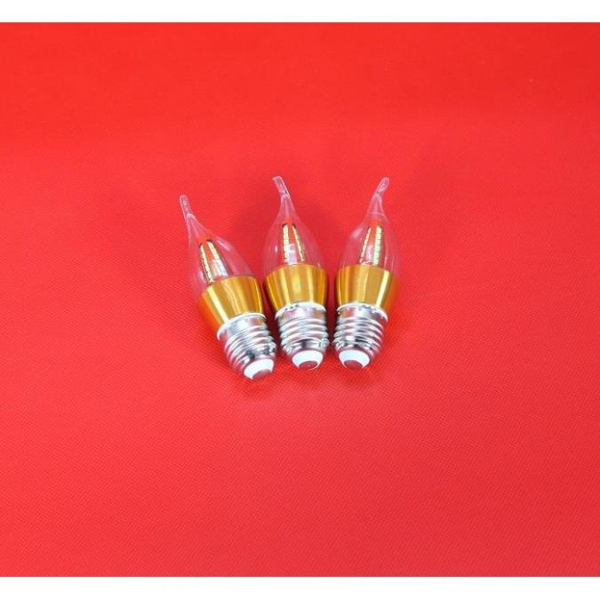 Bộ 2 bóng đèn LED C35 4w hình nến viền vàng đui E27