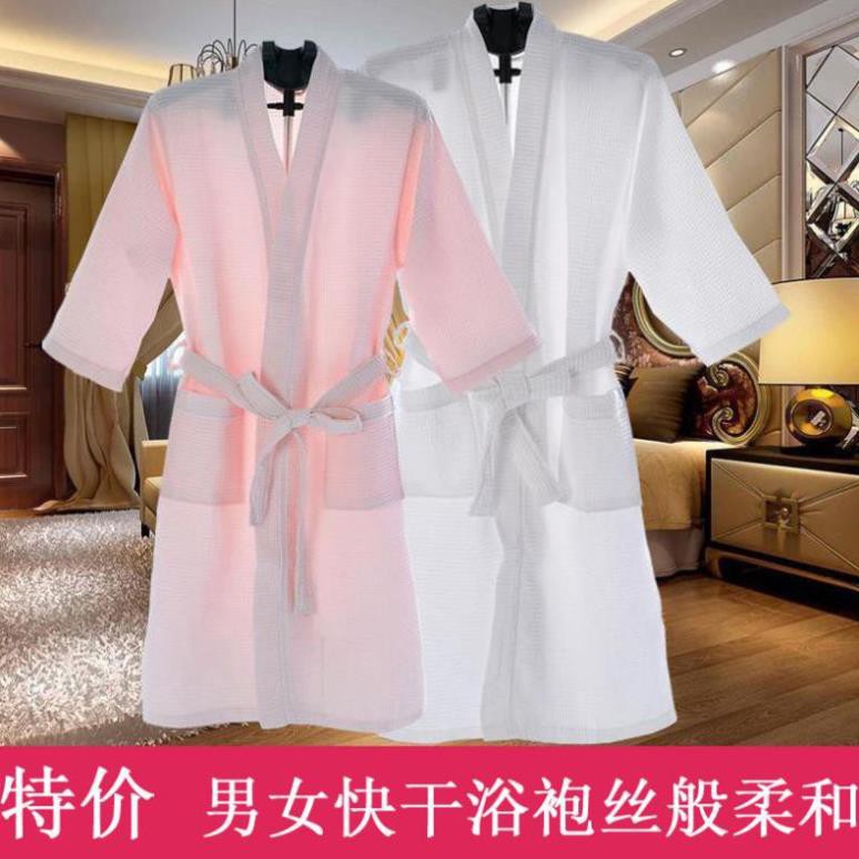 Pyjama nam và nữ, áo choàng tắm đôi waffle, tay áo tứ quý, pyjama mỏng, áo choàng tắm khách sạn năm sao, áo choàng tắm ❕