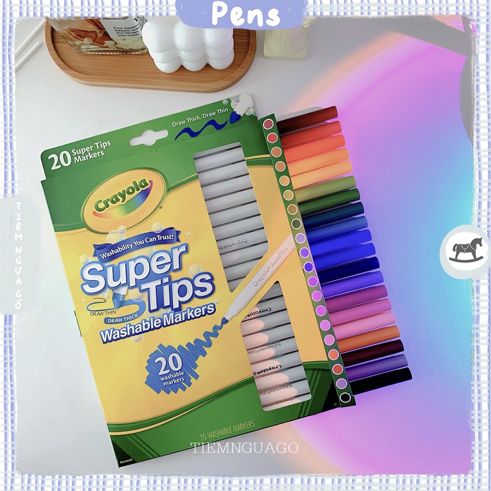 Set 20 Bút Lông Màu Crayola Super Tips - Tiệm Ngựa Gỗ