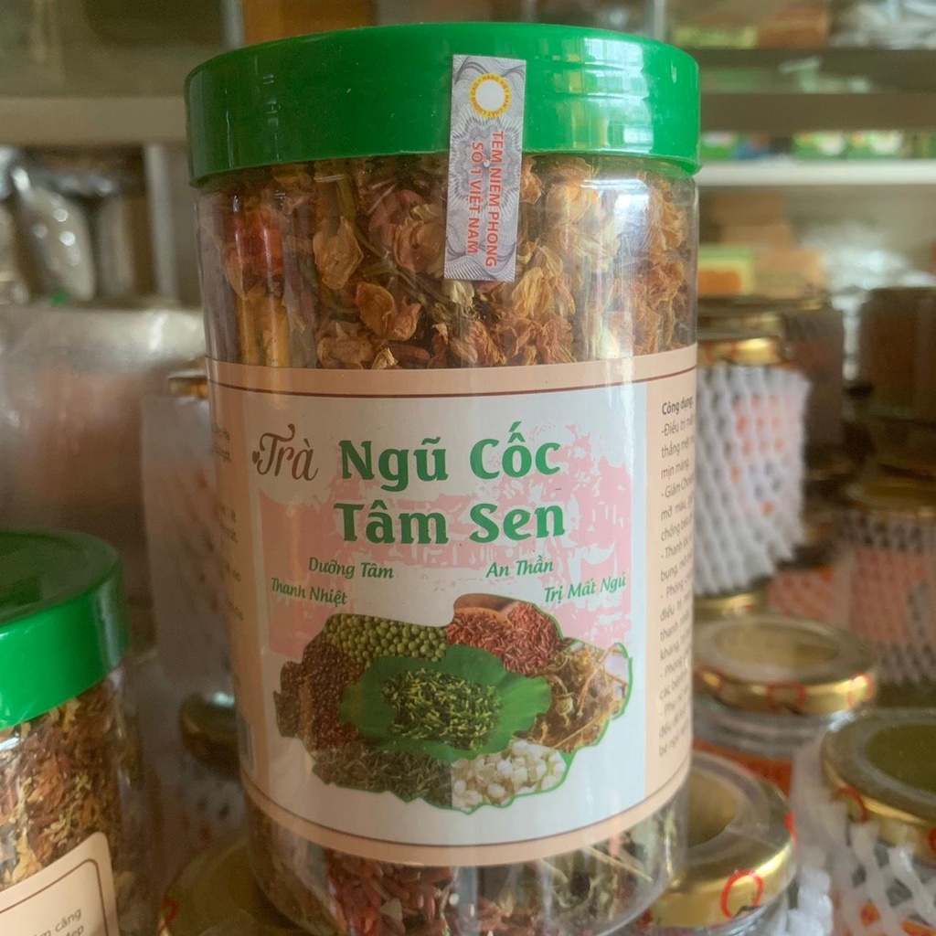 Trà ngũ cốc tâm sen an thần tiêu mỡ hộp 500g