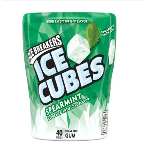 Kẹo cao su Ice Cubes  vị bạc hà hộp 40 viên - xách tay Mỹ