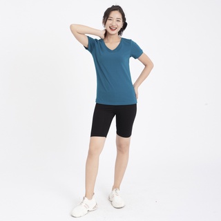 Áo thun nữ cổ tim - Xanh cổ vịt