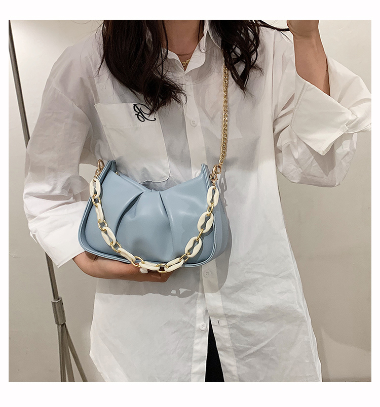 Túi Đeo Vai JASMIN NOIR Bằng Da Pu Màu Trơn Thiết Kế Xếp Ly Dễ Thương Thời Trang Cho Nữ