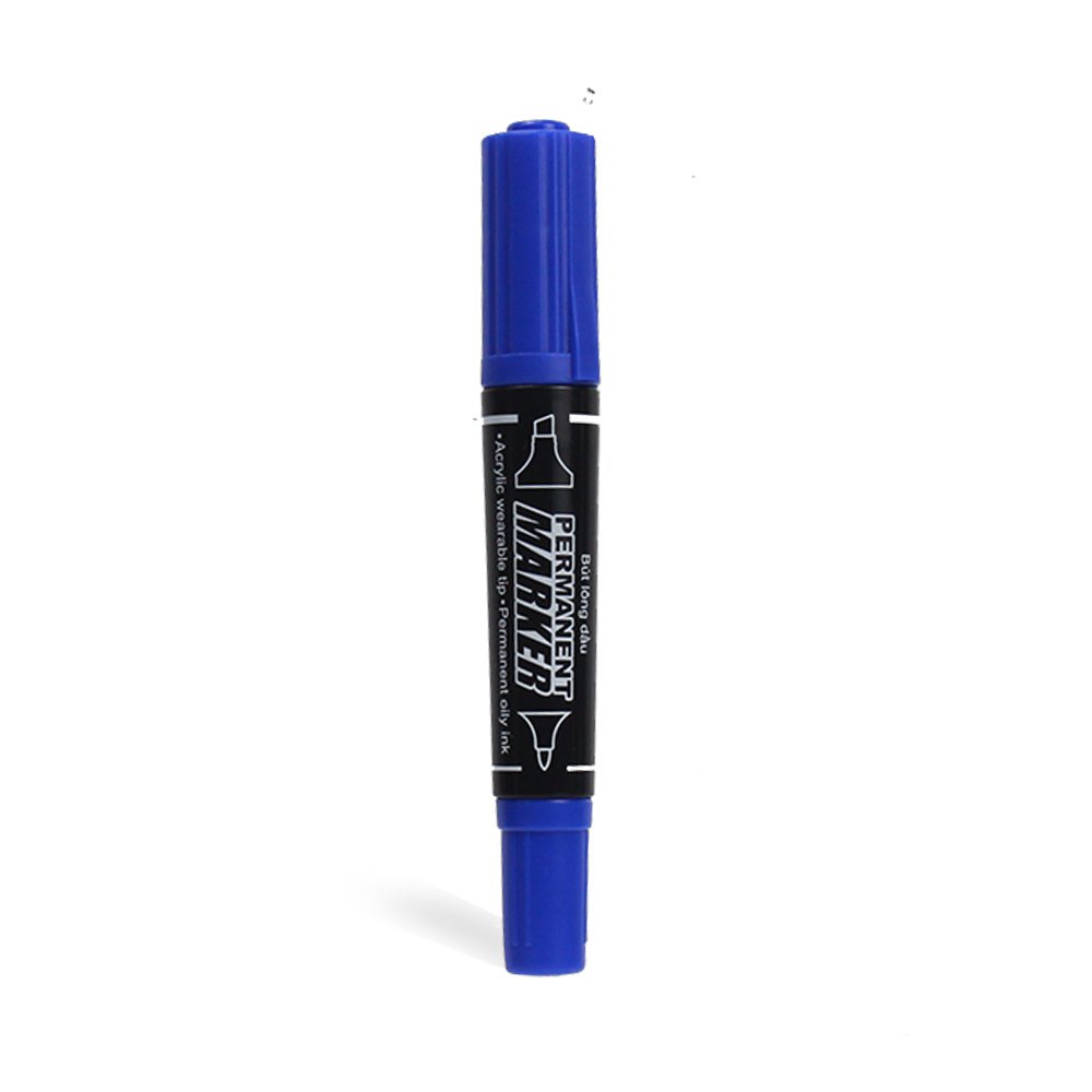 Bút lông dầu không xóa được 2 đầu 2mm và 5mm, bút dạ dầu Stacom PM122T màu mực xanh/ đỏ/ đen