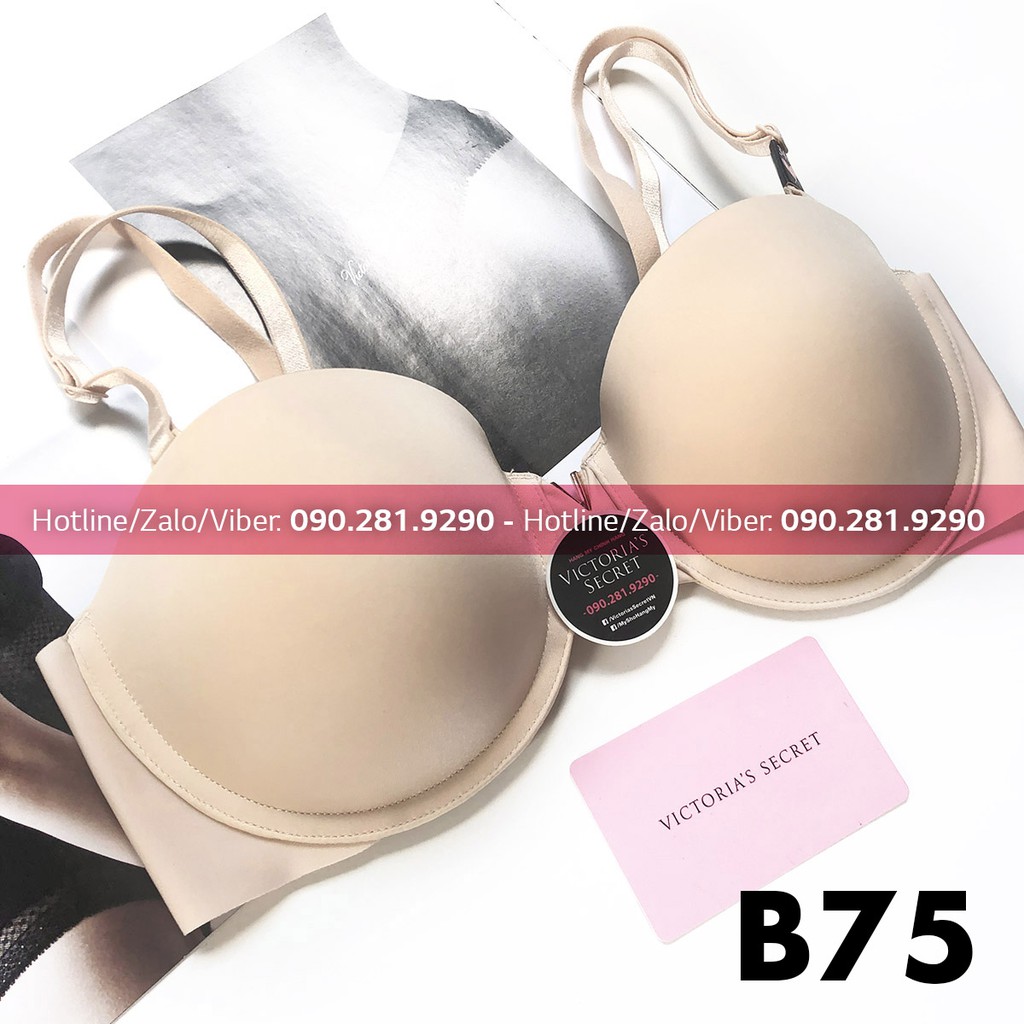 (Bill Mỹ) 34B/B75 - Áo lót cao cấp Sexy Illusions, màu nude sáng, tháo dây, nâng ngực, Champagne - Victoria's Secret USA