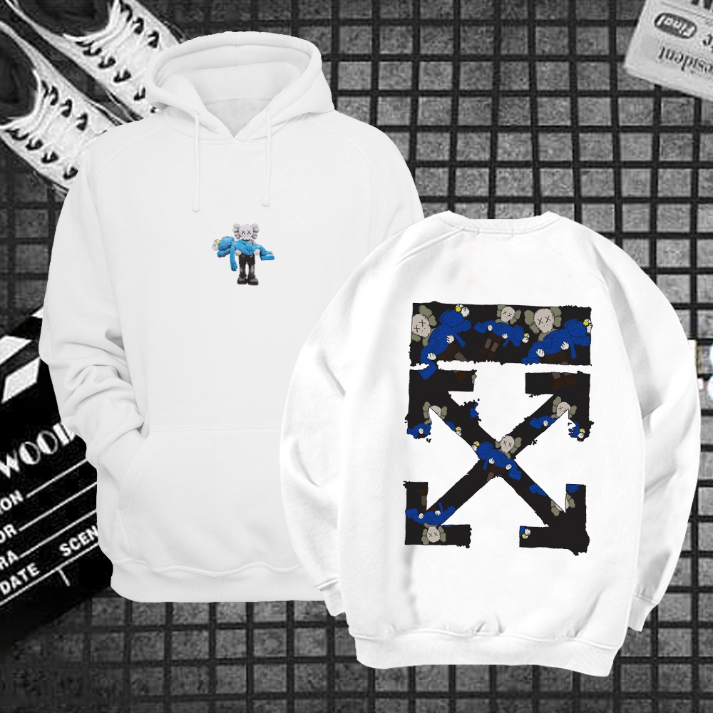 Áo hoodie Sweater nỉ off white kaws unisex form rộng freeship toàn quốc MS04 M61 | BigBuy360 - bigbuy360.vn