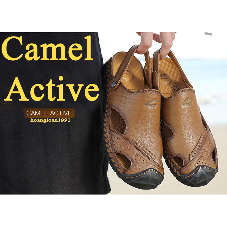 Sandal Camel Active Đức- Da bò 100% - Dép Sandal Nam - Dép Rọ Nam 2019