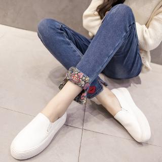 Quần jeans dài lưng cao dáng ôm thời trang cho nữ