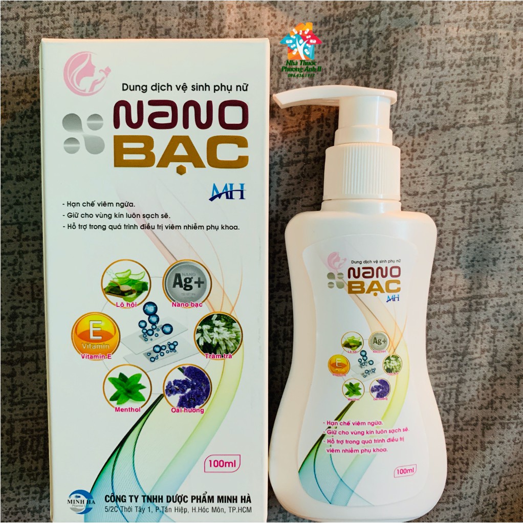 Dung Dịch Vệ Sinh Phụ Nữ - Nano BẠC (Dạng GELL) dịu nhẹ, SẢN PHẨM CHÍNH HÃNG 100ml