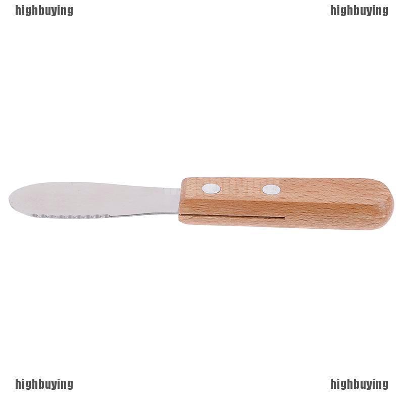 Dao nhỏ với cán gỗ và lưỡi inox dùng để cắt bơ tiện dụng