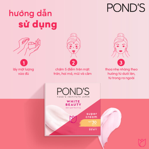 Combo Kem Dưỡng Da POND'S White Beauty Trắng Mịn Không Tỳ Vết Ngày Và Đêm (50g x 2)