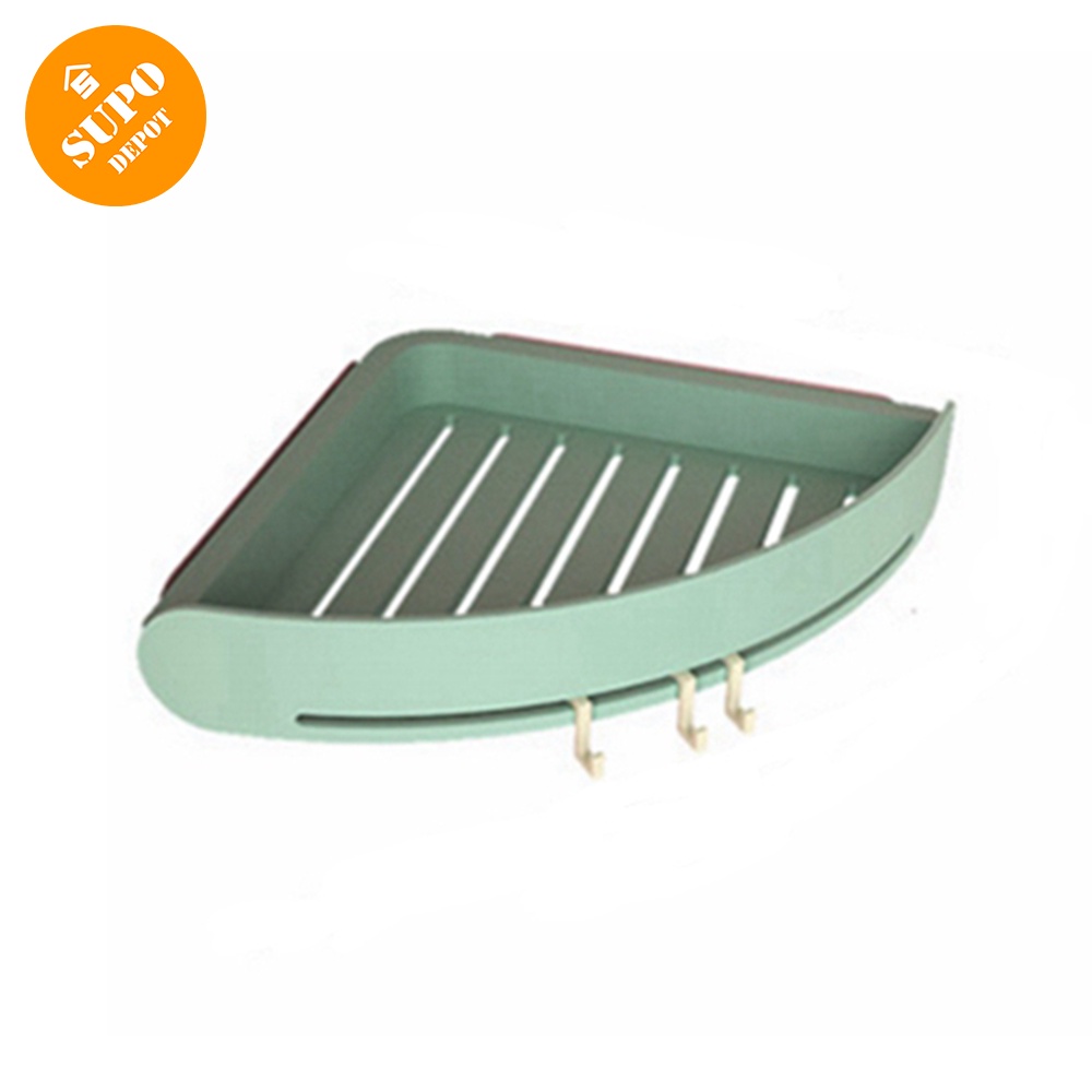 SUPO DEPOT - Kệ Để Đồ Dùng Nhà Tắm Gắn Tường Kèm Móc Ráo Nước Tiện Dụng