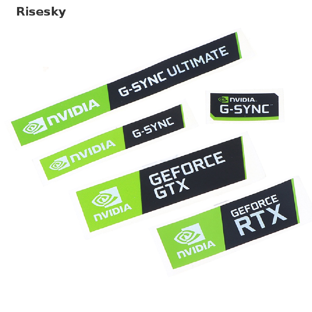 Bộ 5 Miếng Dán Trang Trí Laptop In Chữ Risesky NVIDIA GTX GEFORCE