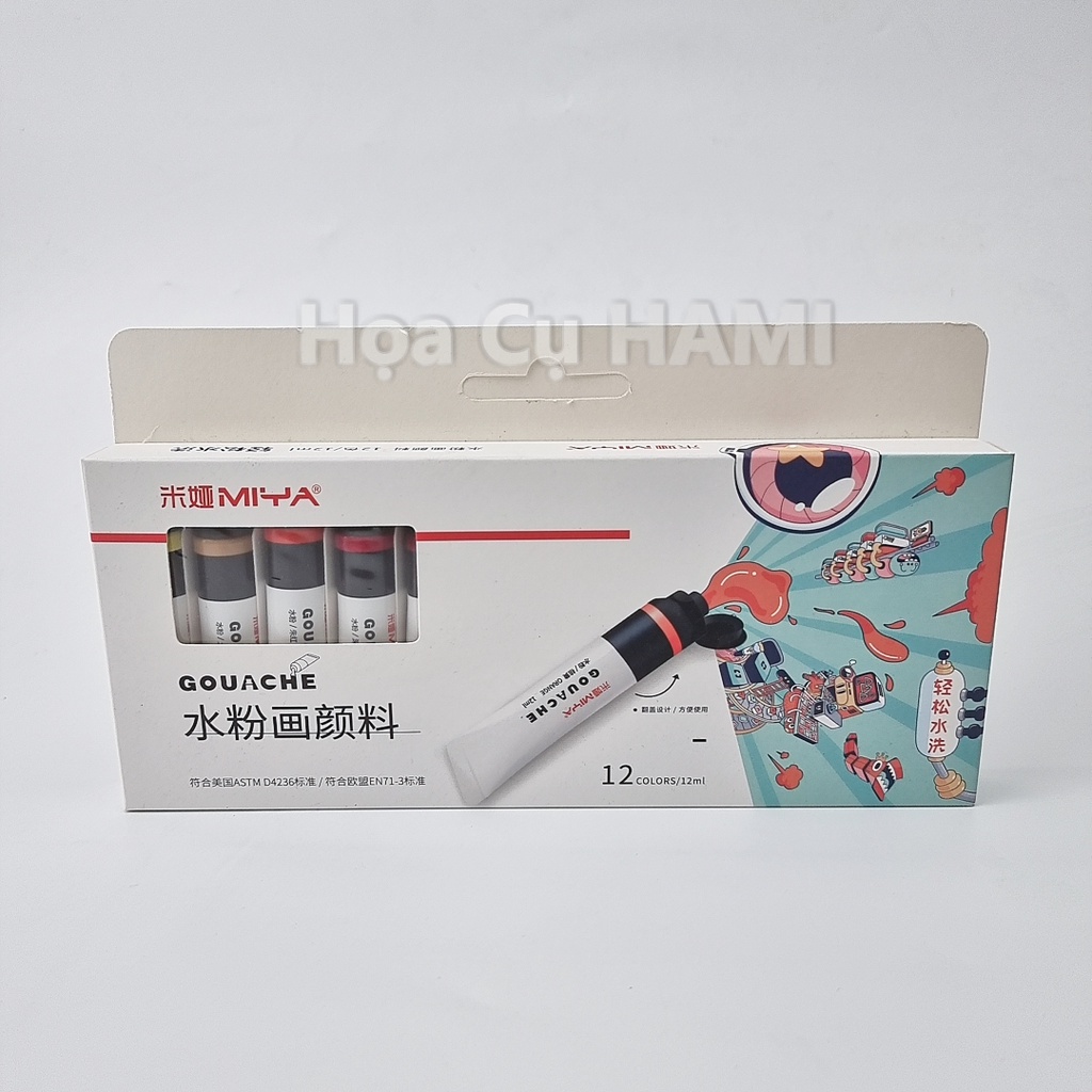 Set Gouache Miya dạng tuýp 12ml (Mới)