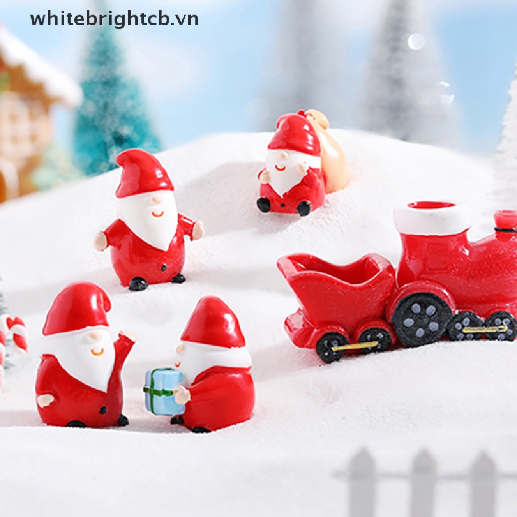 1 Đồ trang trí Ông Già Noel / Người Tuyết Mini Bằng Nhựa Resin Trang Trí Phong Cảnh Giáng Sinh Mới