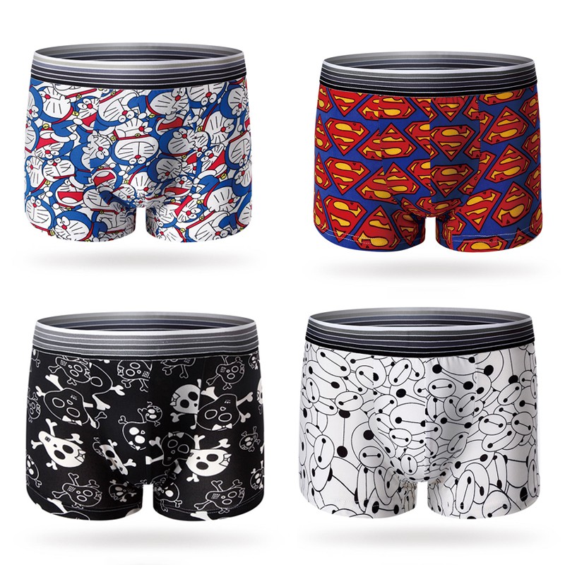 COMBO 4 quần sịp quần lót nam hoạt hình cute dễ thương siêu nhân, doremon,....