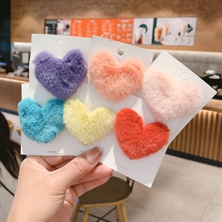 Kẹp Tóc Hình Trái Tim Nhồi Bông Thời Trang Thu Đông 2021 Cho Nữ