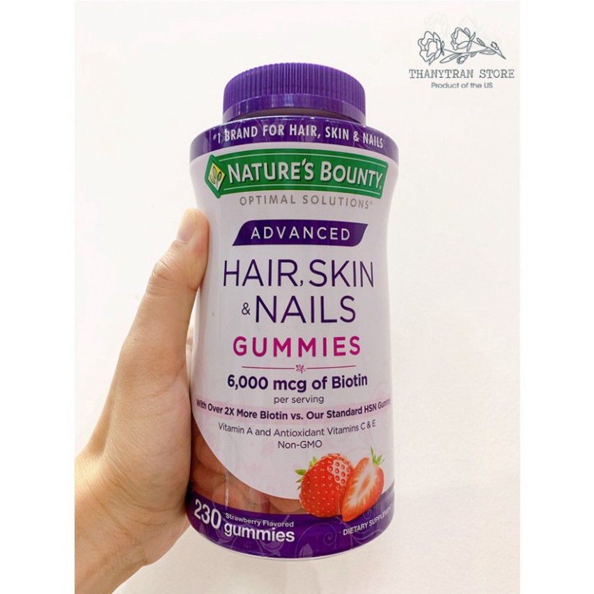 GIÁ VÔ DỊCH Kẹo dẻo Gummies Hair Skin Nail 230 viên GIÁ VÔ DỊCH