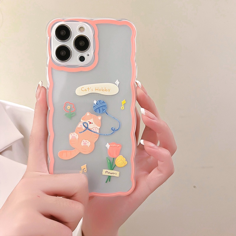 Ốp lưng iphone Ốp Điện Thoại Họa Tiết Mèo Hoạt Hình Dễ Thương Cho Iphone 13Pro 12 11 / 14pro / xr 6 / 7 / 8p-14 Dinuo case