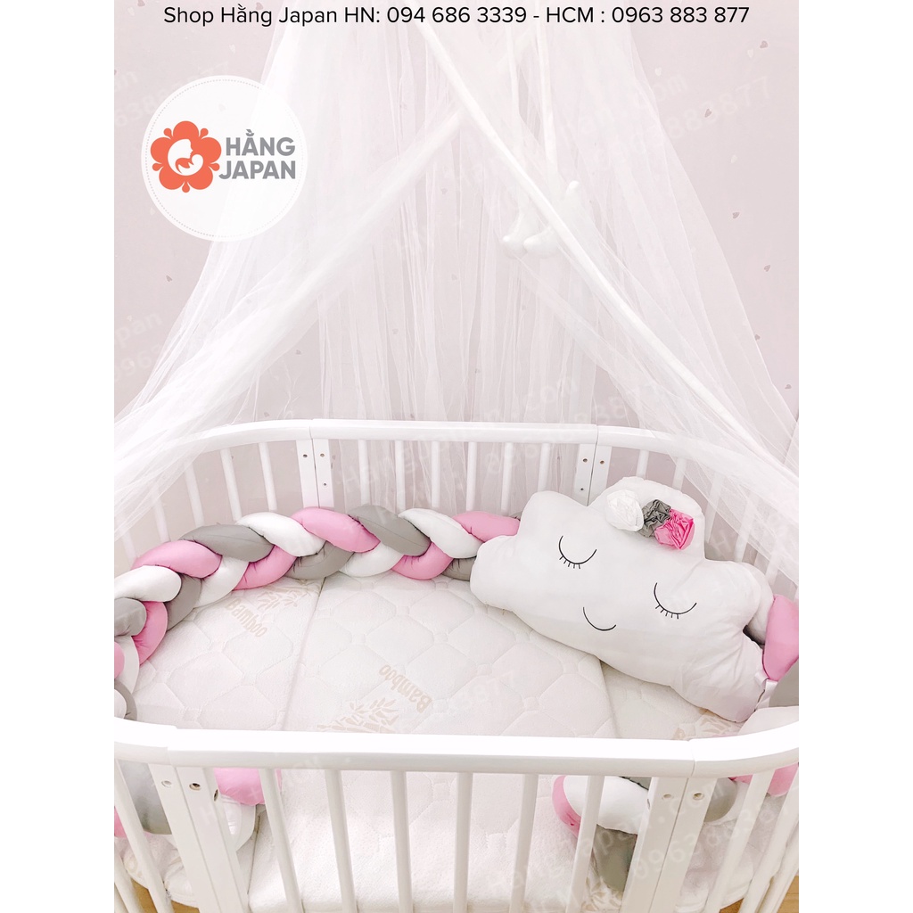 Cũi Oval Monmon đa năng 6in1 điều chỉnh nâng hạ 3 nấc dùng được từ sơ sinh tới 8 tuổi