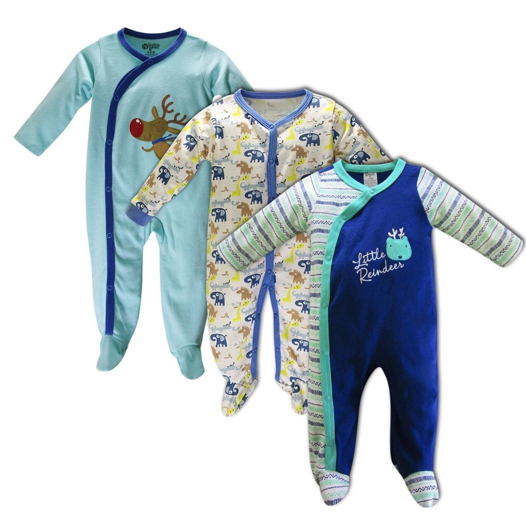 Combo 3 bộ body liền thân dài tay/ body sleepsuit hàng đẹp cho bé