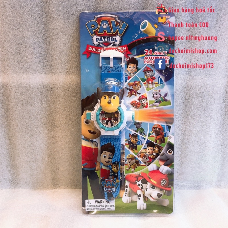 Đồ chơi đồng hồ điện tử chiếu hình Paw patrol Đội chó cứu hộ