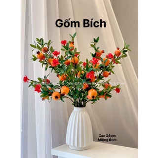 Bình hoa lọ hoa trắng dáng phi thuyền gốm sứ bát tràng